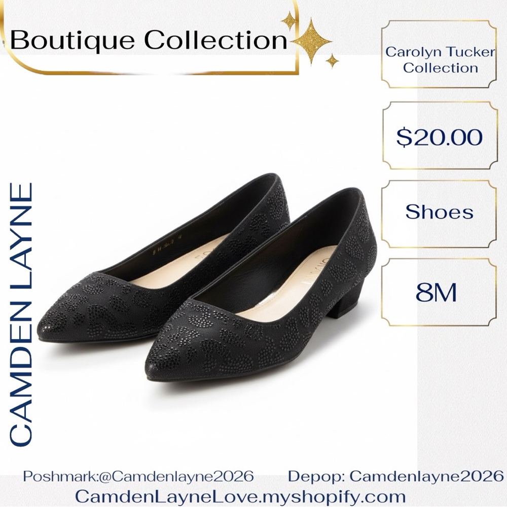 Carolyn Tucker Black Sparkle Heels